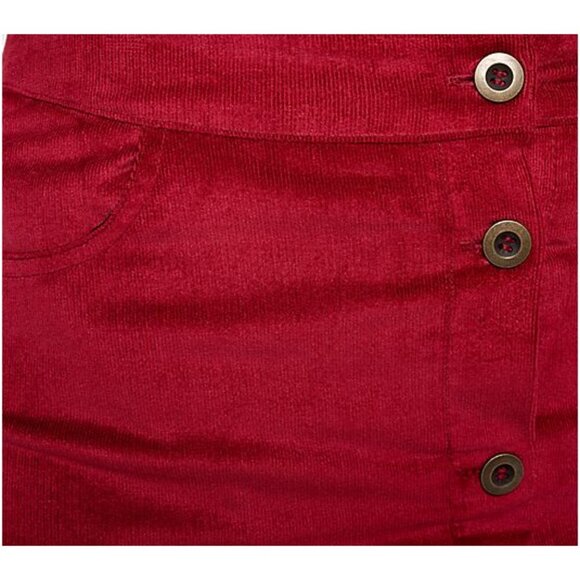 Denim & Co. Rhubarb Button Front Stretch Corduroy Skirt Size S - Picture 4 of 6